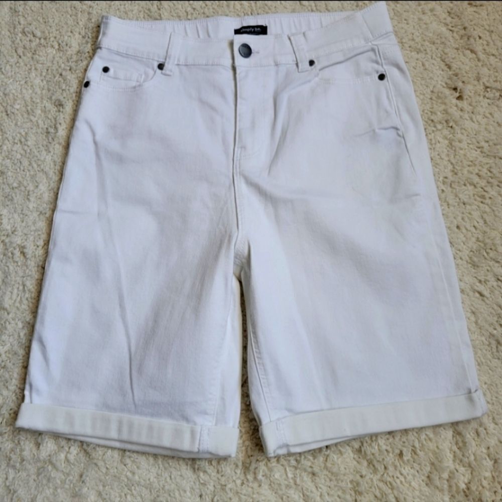 NWT Simply Be White Bermuda Shorts New